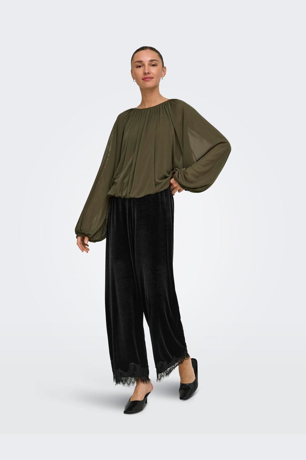 JDY - Jdyvalerie Velvet Lace Pant - 5121633 Black
