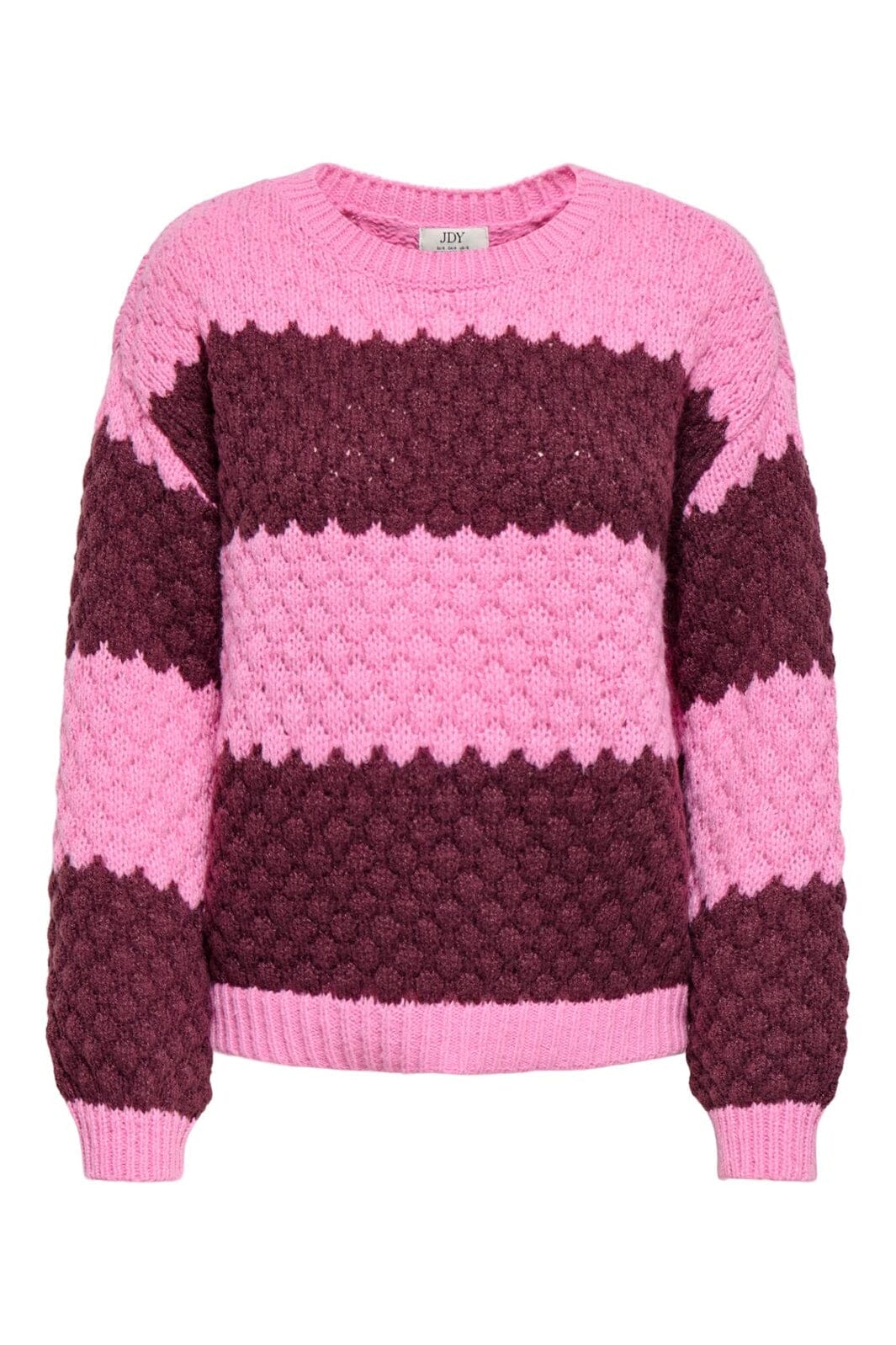 JDY - Jdyvilda L/S Detail Pullover Knt - 5174004 Cyclamen Stripe Crush