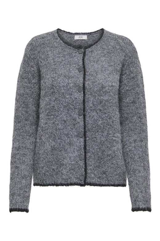 JDY - Jdyzoey Life L/S O-Neck Cardigan Knt - 4838099 Dark Grey Melange W. Black Binder