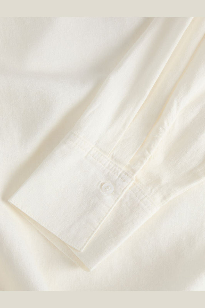 Jjxx - Jxalmira Linen Blend Ls Shirt Ln - 4906558 Blanc De Blanc