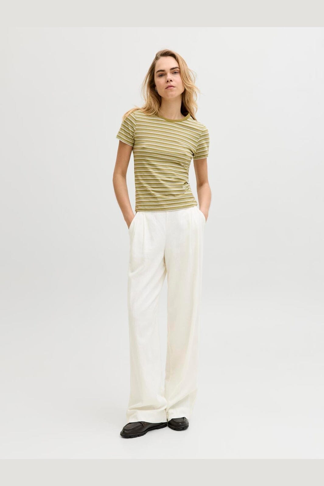 Jjxx - Jxalmira Linen Blend Pant Ln - 4906566 Blanc De Blanc