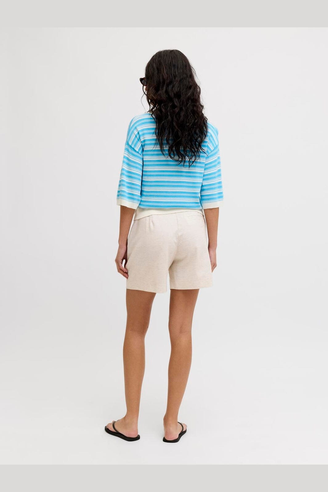 Jjxx - Jxaya Structured Wide Shorts Tlr Sn - 4919610 Feather Gray White Melange