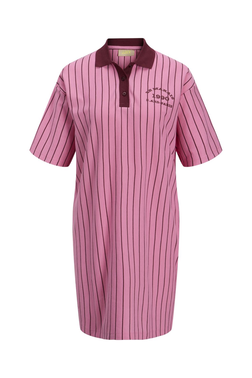 Jjxx - Jxemma Ss Polo Short Dress - 4766839 Morning Glory Cabernet