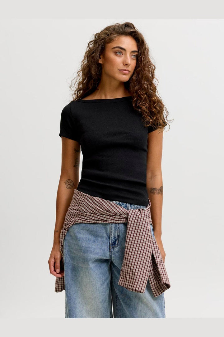 Jjxx - Jxfifi Str Ss Boatneck Tee - 5179394 Black