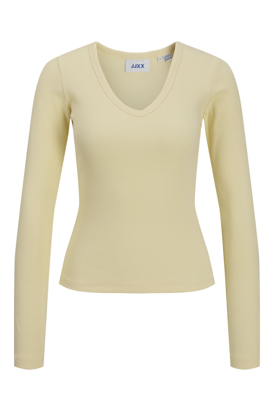 Jjxx - Jxfreya Str Ls V-Neck Top - 5144877 Pastel Yellow