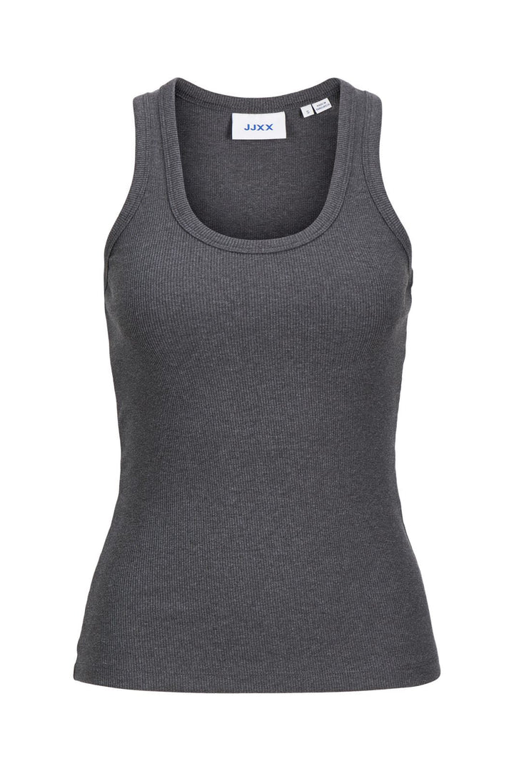 Jjxx - Jxfrida Sl U-Neck Top - 5037762 Dark Grey Melange