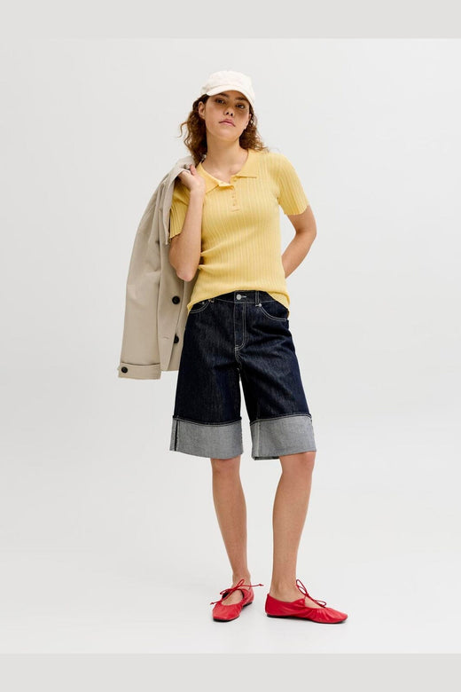 Jjxx - Jxhadley Tight Ss Polo Knit - 4916146 Sunlight