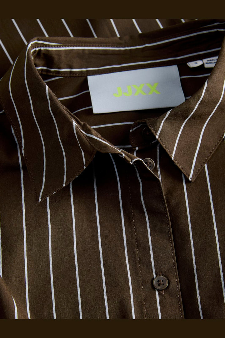 Jjxx - Jxjamie Ls Relaxed Poplin Shirt - 5126035 Demitasse Thin White