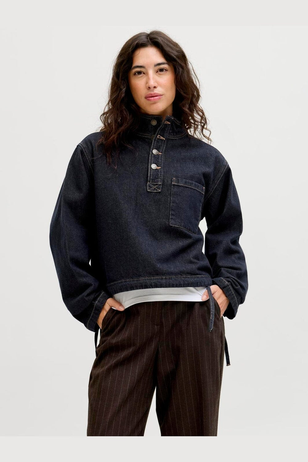 Jjxx - Jxlaila Ls Denim Pullover R326 - 4998826 Dark Blue Denim