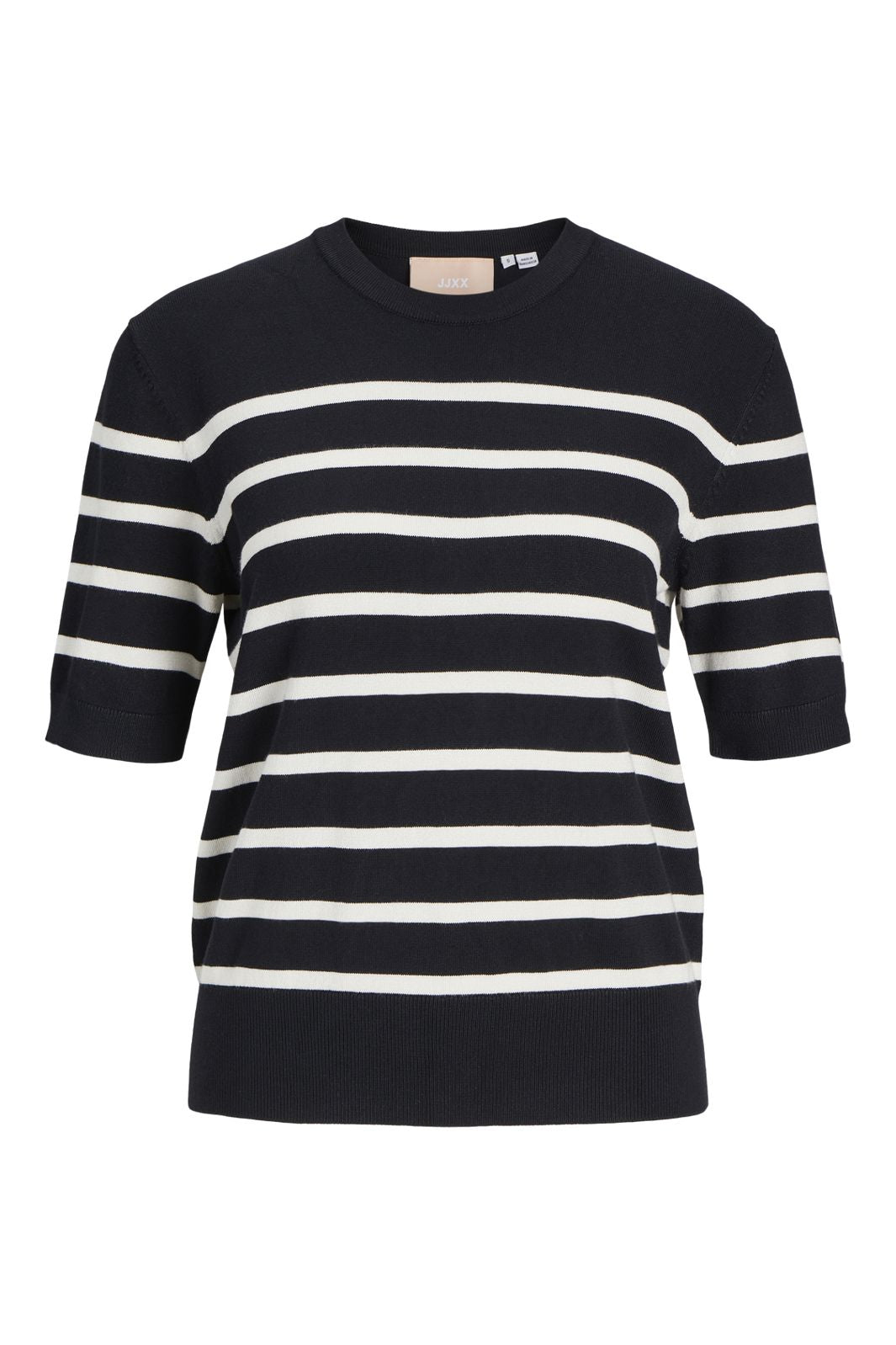 Jjxx - Jxlayla Comfy Ss Knit - 4480602 Black /Vanilla Ice