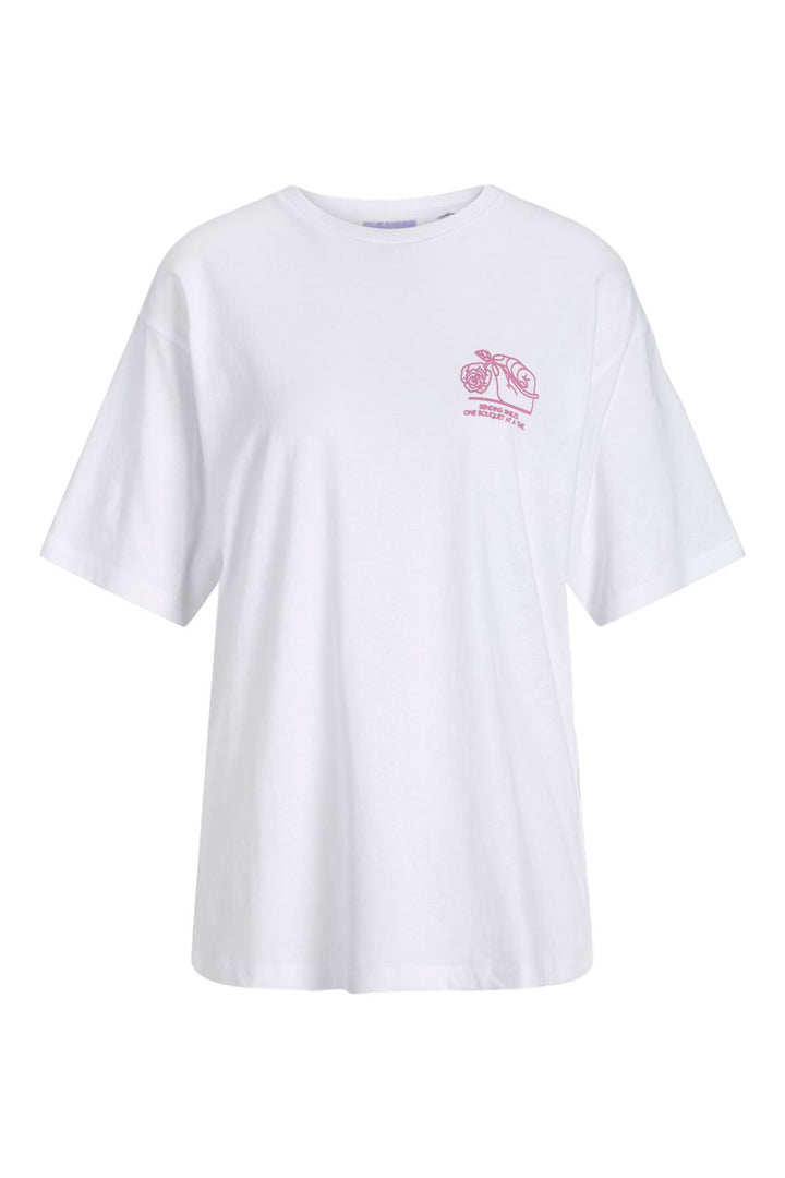 Jjxx - Jxmillow Loose Ss Tee - 4783938 Bright White Flora Vista