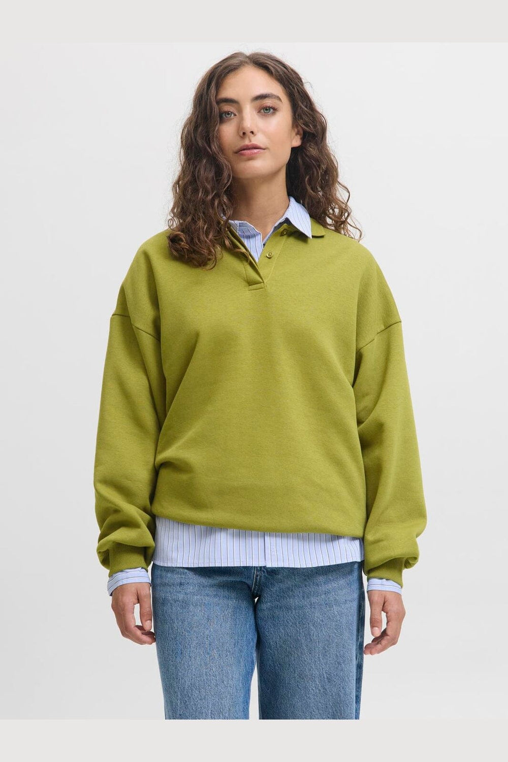 Jjxx - Jxpaloma Loose Ls Polo Swt Ln - 5007685 Green Moss