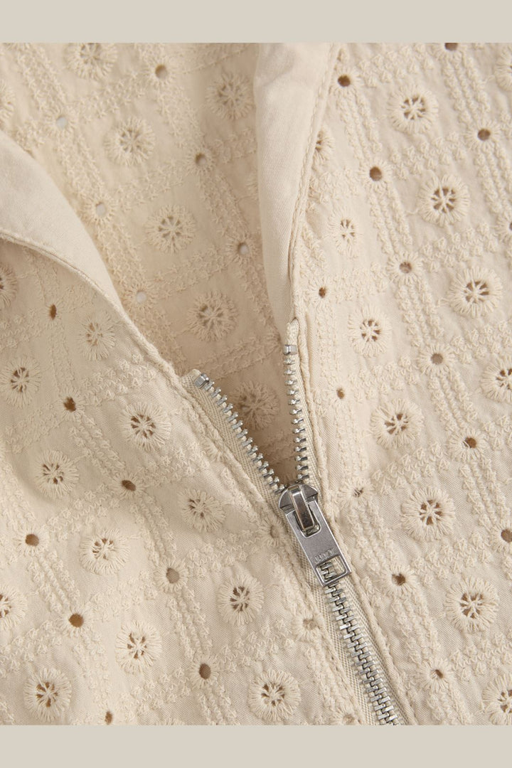 Jjxx - Jxselma Broderie Anglaise Zip Top - 4765359 Fog