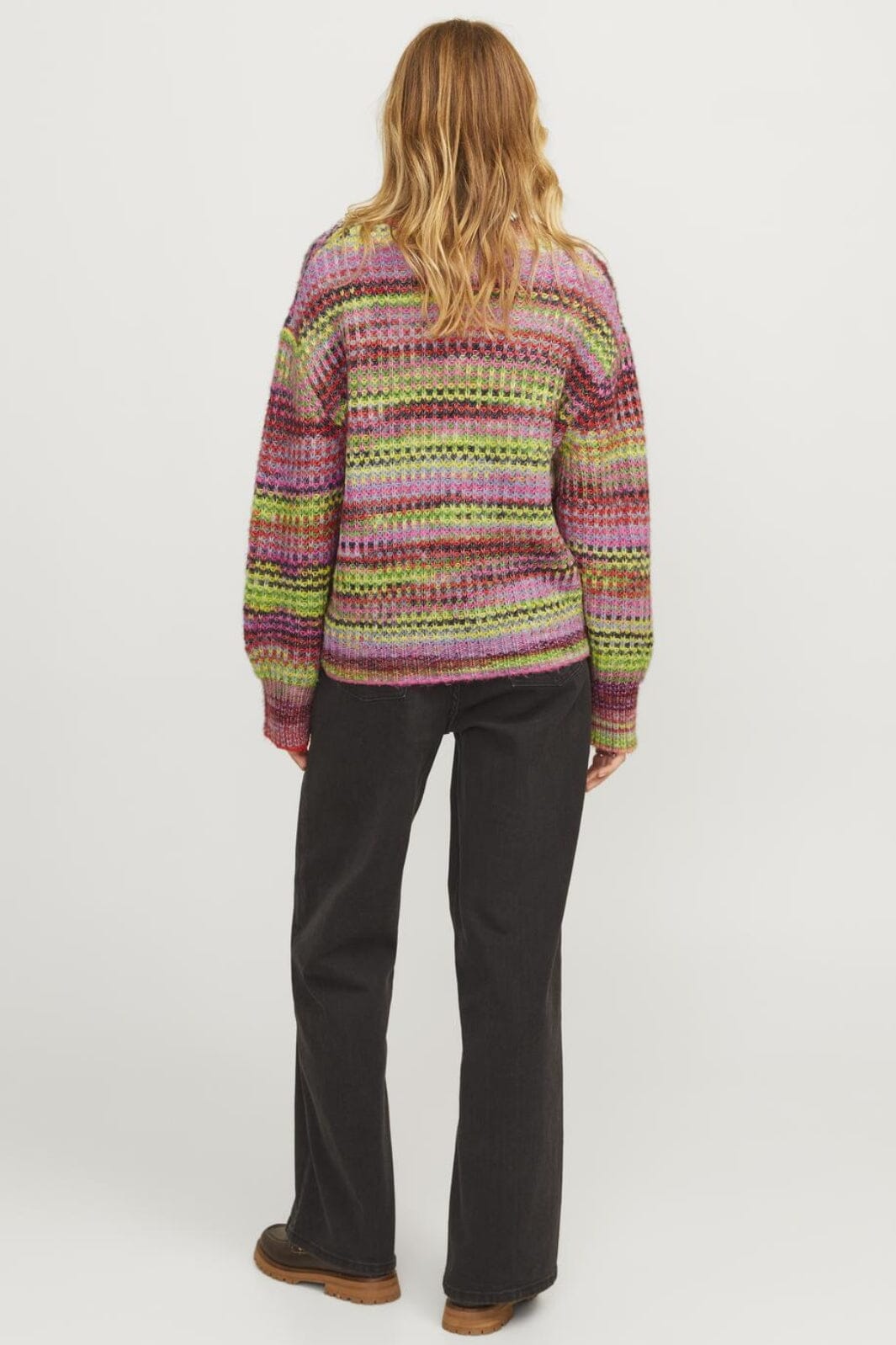 Jjxx - Jxsimone Space Dye Crew Neck Knit Sn 12207206 - 4550072 - Fiery Red /Multi Space Dye