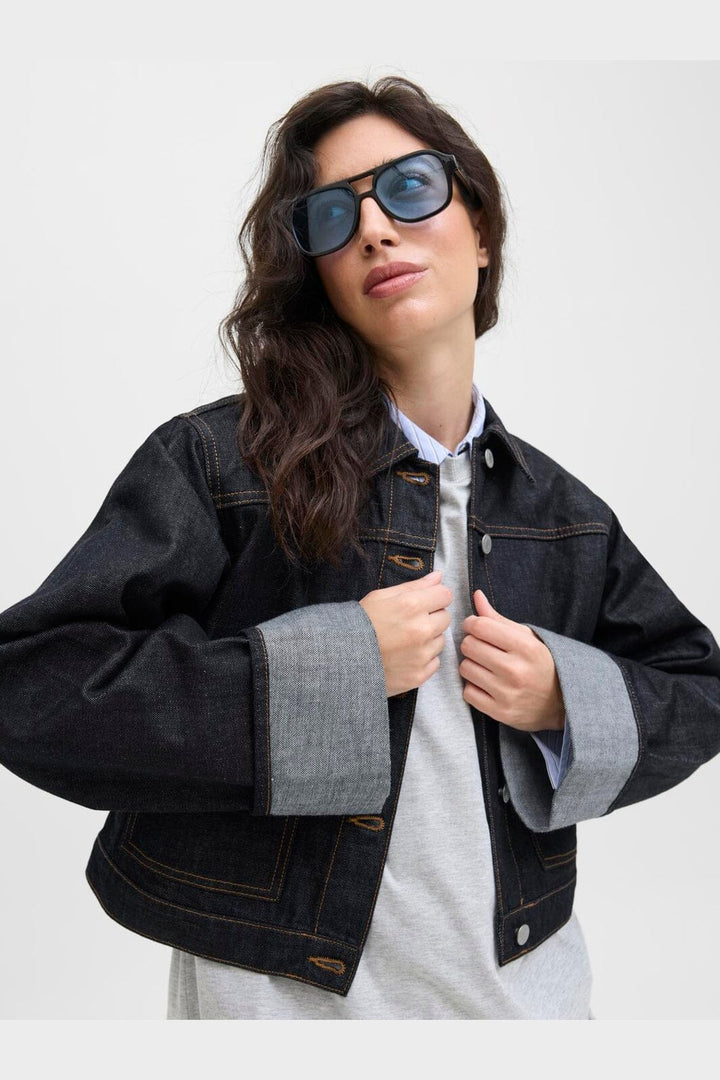 Jjxx - Jxvega Denim Jacket Fold Up R269 - 4825511 Dark Blue Denim