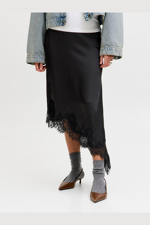 Jjxx - Jxvima Satin Asymmetric Skirt Ln - 5089448 Black