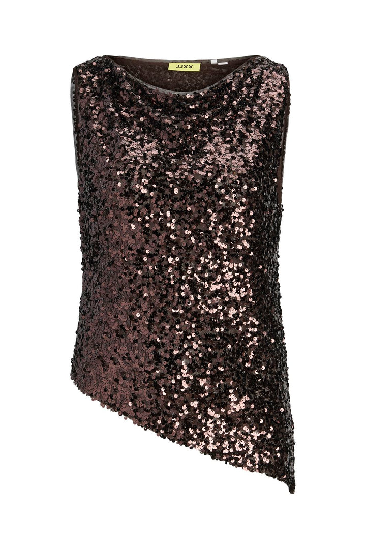 Jjxx - Jxzola Sequin Sl Top - 5108018 Demitasse