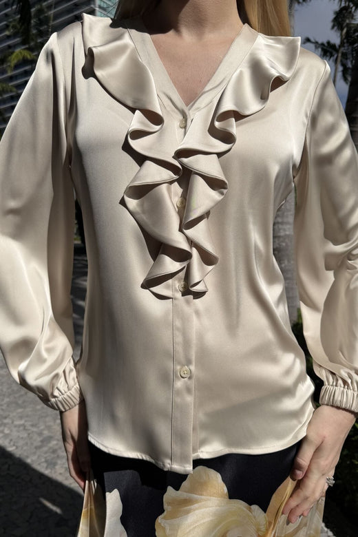 Karmamia - Sophia Blouse 2354 - Semi Rich Porcelain Bluser 