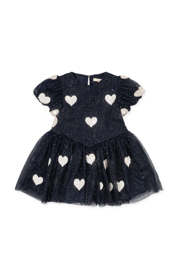 Konges Sløjd - Heartlily Dress Grs Ks106492 - Coeur Night Sky Kjoler 