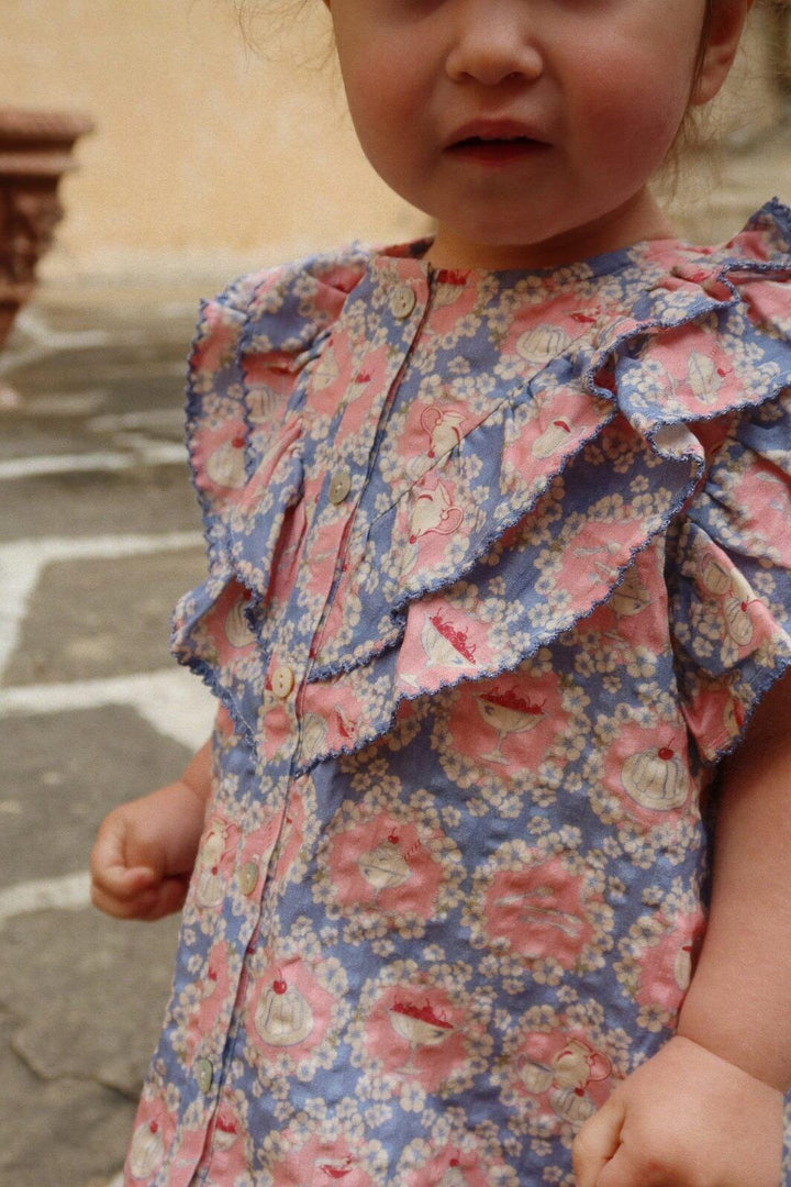 Konges Sløjd - Kim Frill Ss Shirt Gots Ks104906 - Snack Time Skjorter 