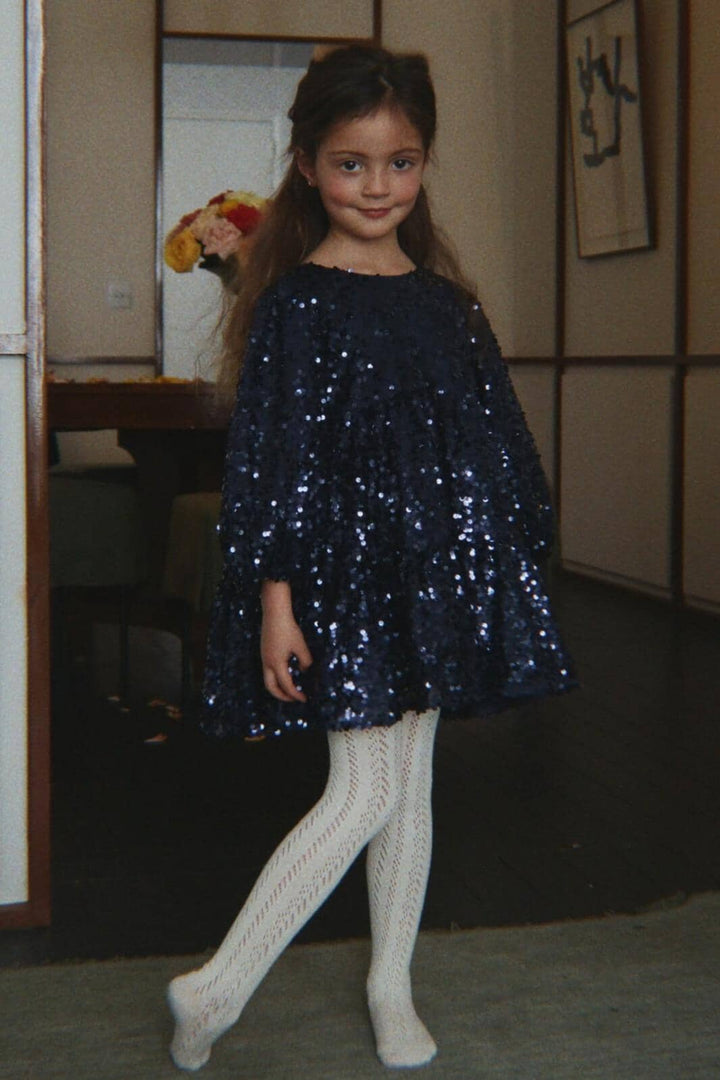 Konges Sløjd - Lila Sequins Bow Dress Ks106100 - Total Eclipse Kjoler 
