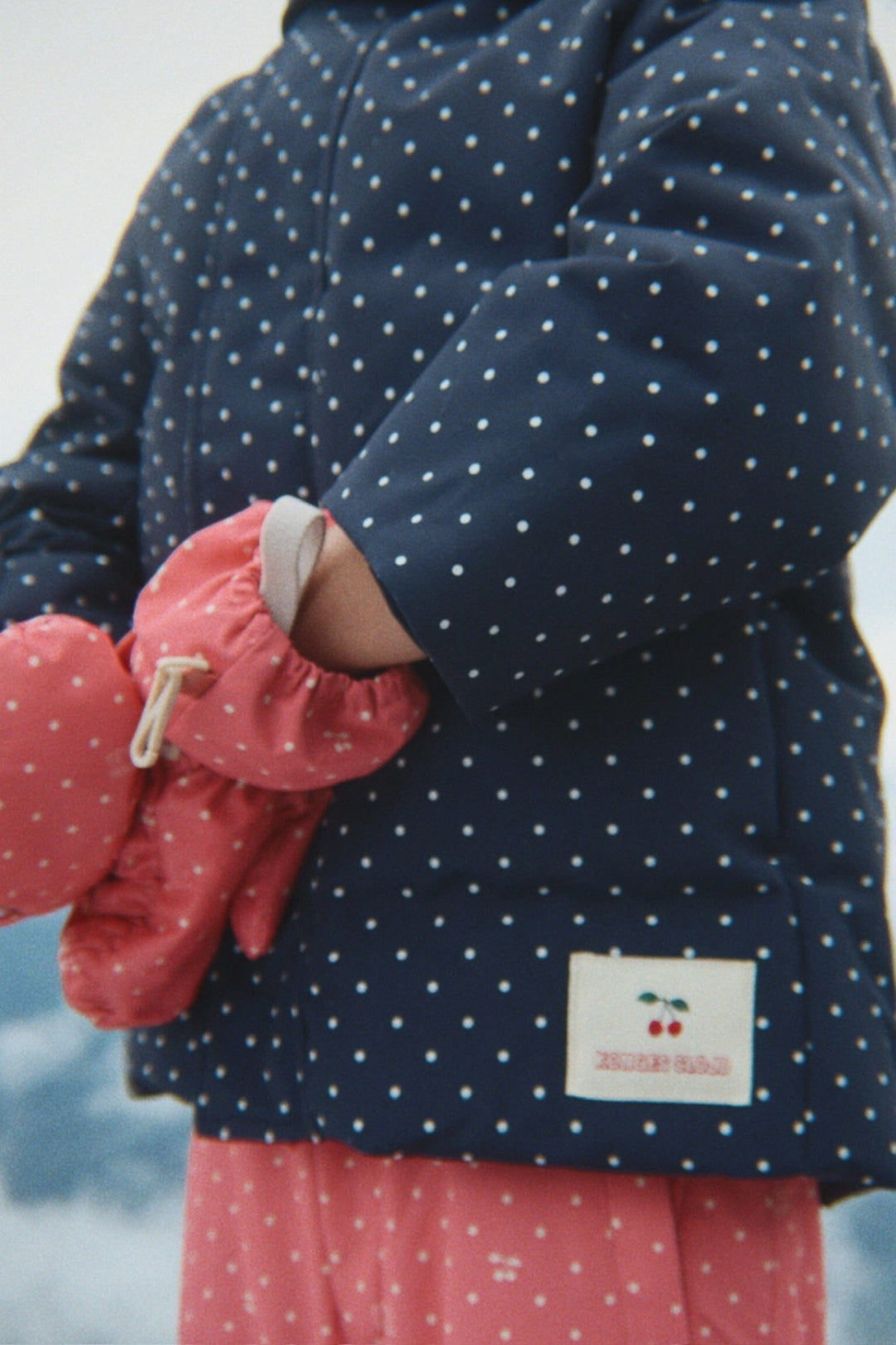 Konges Sløjd - Nohr Snow Mittens Print Ks105747 - Cherry Berry Dot 