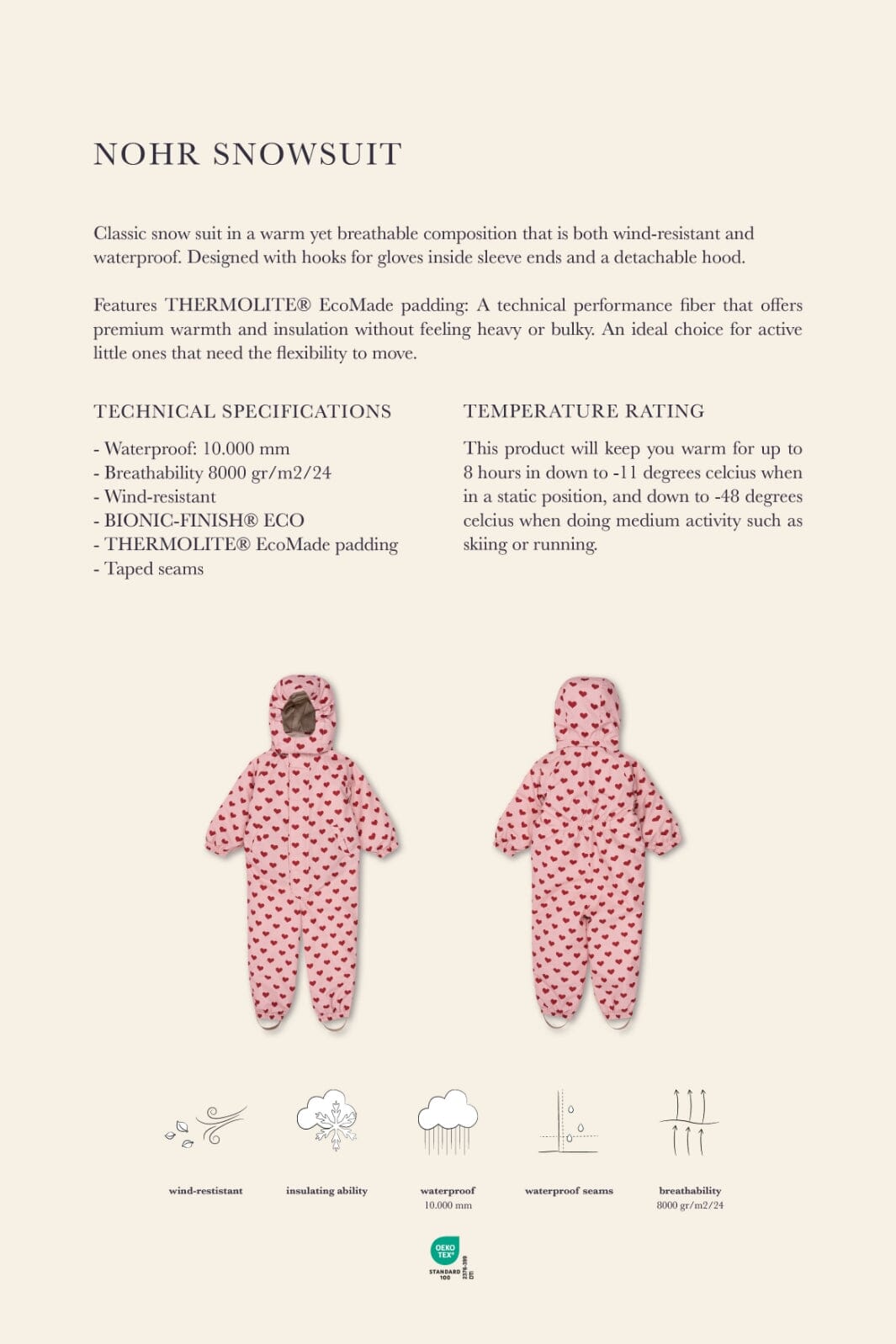 Konges Sløjd - Nohr Snowsuit Print Ks103517 - Amour Pink