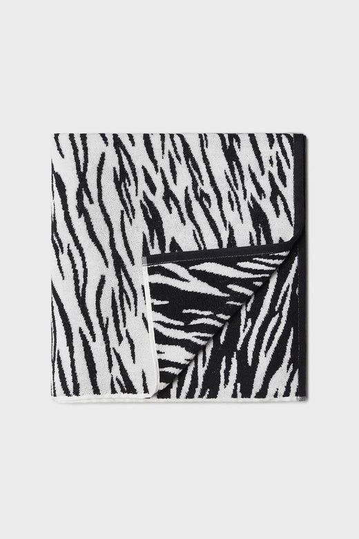 Lala Berlin - Beach Towel Batu 10021194 - White Black Tiger Håndklæder 