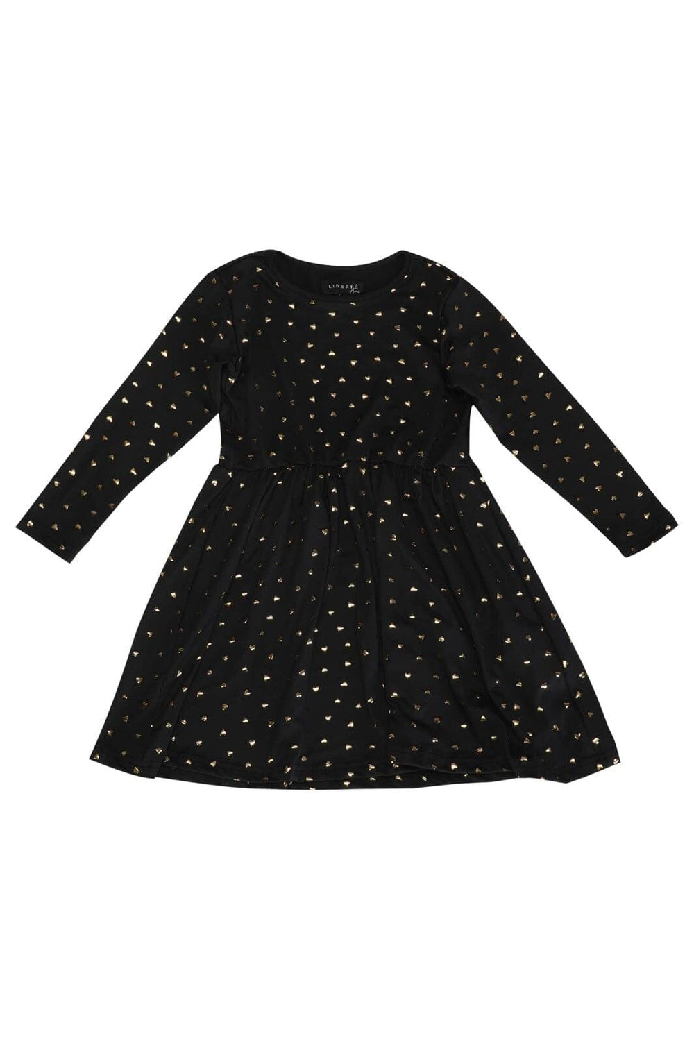 Liberte Ami - Alma-Ls-Babydoll-Dress (Kids) 9658 - Black Gold Heart Kjoler 