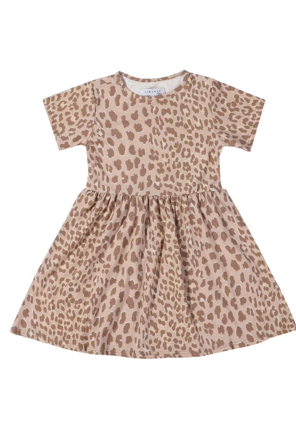 Liberte Ami - Alma-Ss-Babydoll-Dress (Kids) 9652 - Desert Lux Leo
