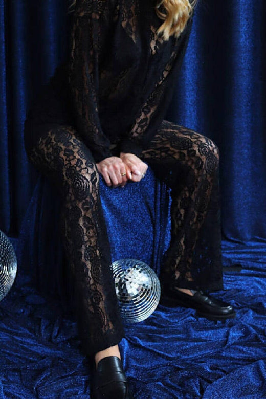 Liberte - Lacy Pants 21537 - Black Lace Bukser 