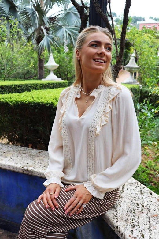 Liberte - Laura Ls Blouse 22360 - Creme Bluser 