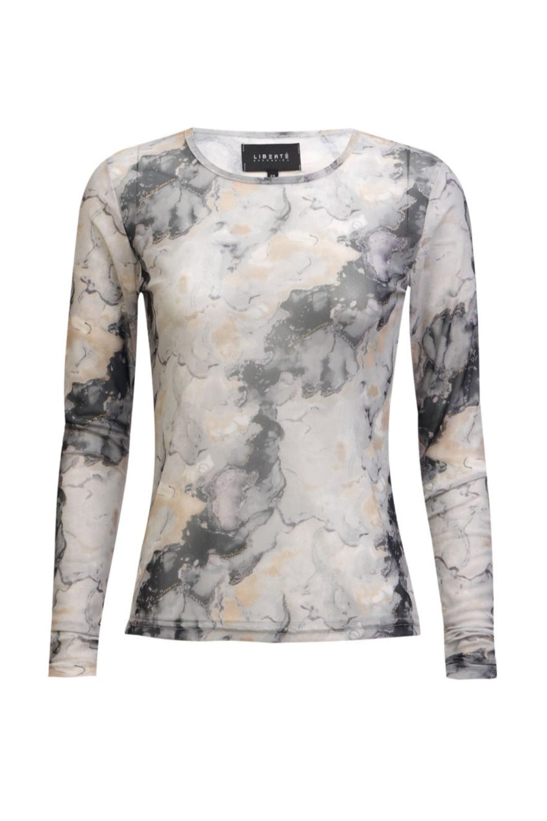 Liberte - Mesh Ls Tshirt 22065 - Black Grey Marble