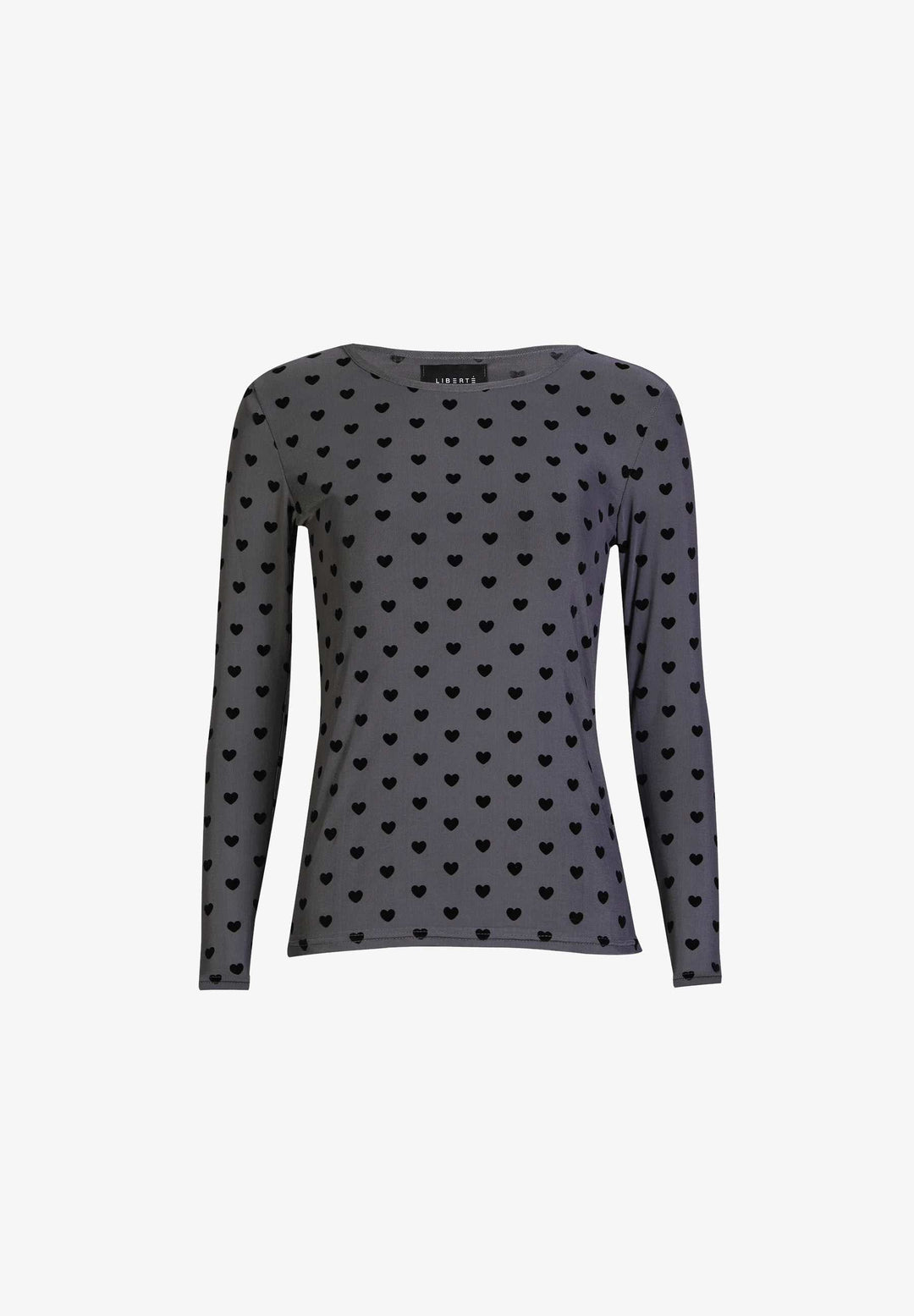 Liberte - Mesh Ls Tshirt, Flock 22081 - Dark Grey Heart T-shirts 