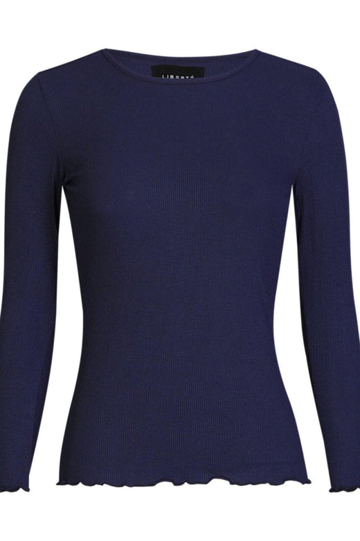 Liberte - Natalia Ls Round Neck Blouse 9914 - Midnigtth Navy Bluser 