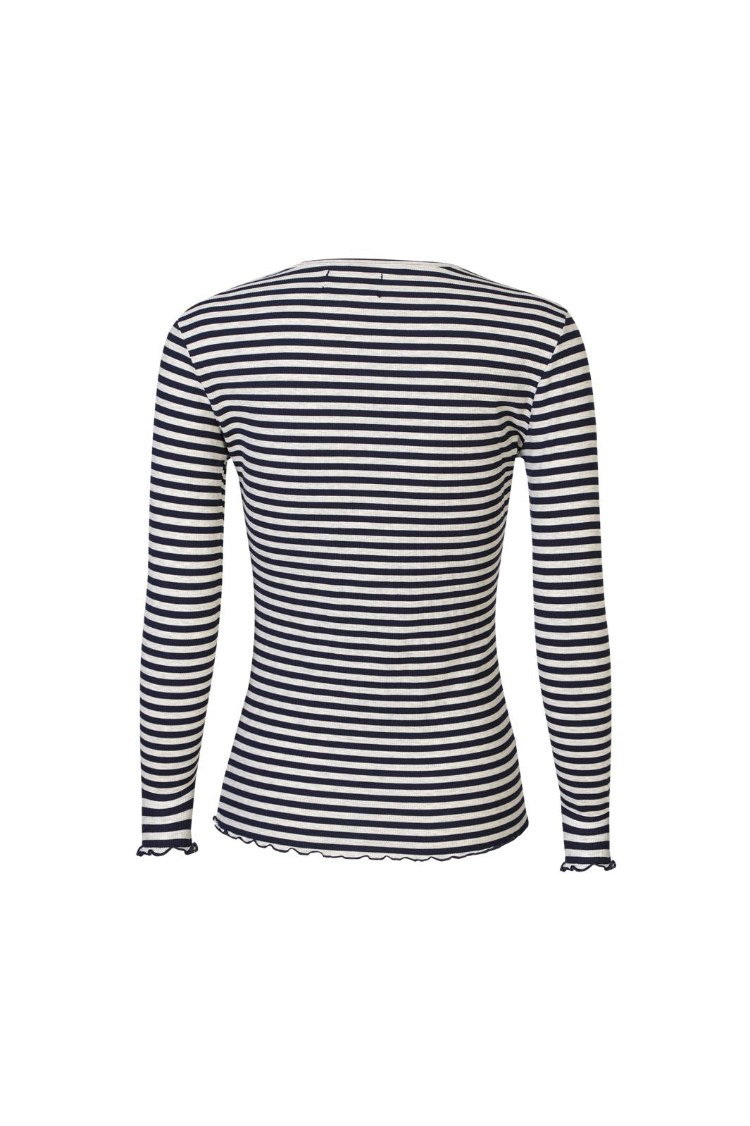 Liberte - Natalia Ls Round Neck Blouse 9914 - Navy Grey Mel. Stripe