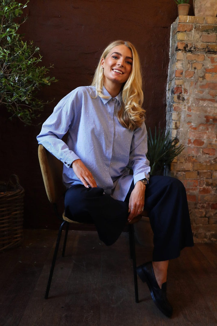 Liberte - Sara Ls Shirt 21223 - Blue Diamond Stripe