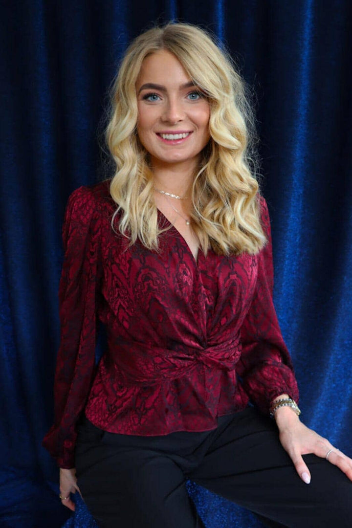 Liberte - Tiki Ls Twist Blouse 22120 - Bordeaux Bluser 