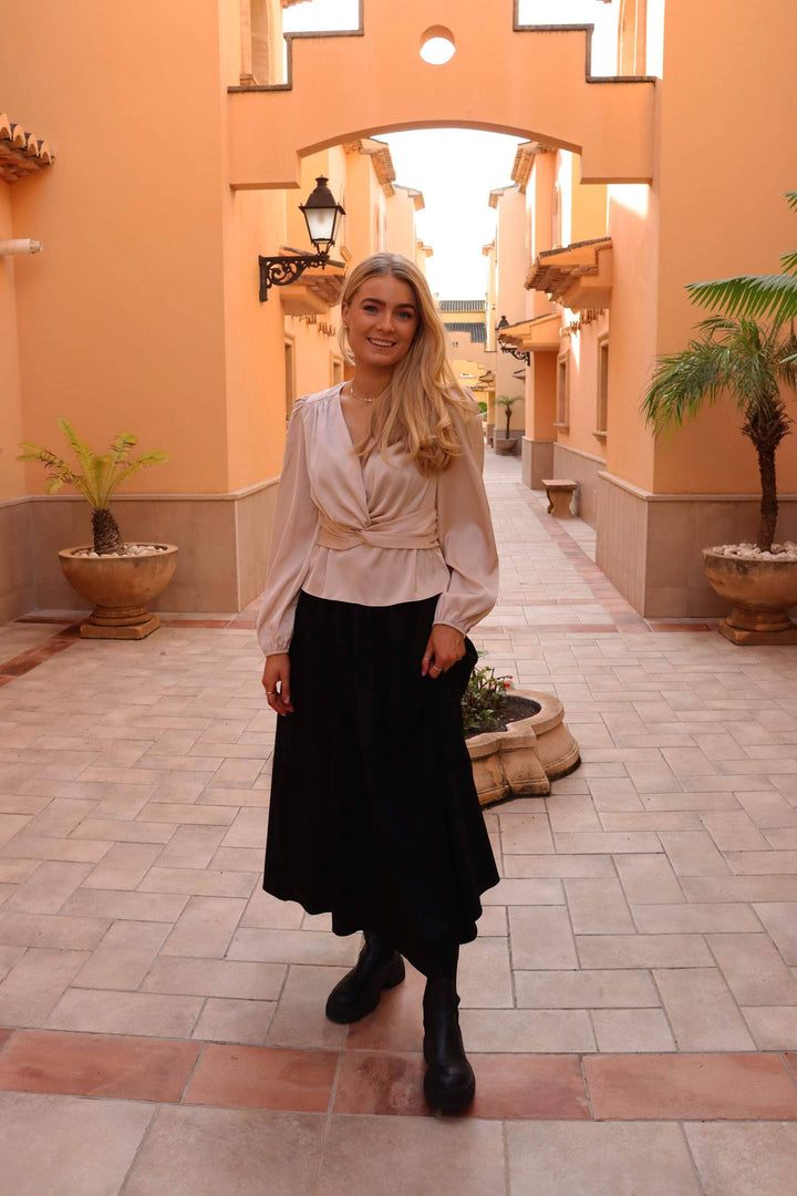 Liberte - Tiki Ls Twist Blouse 22120 - Champagne Bluser 