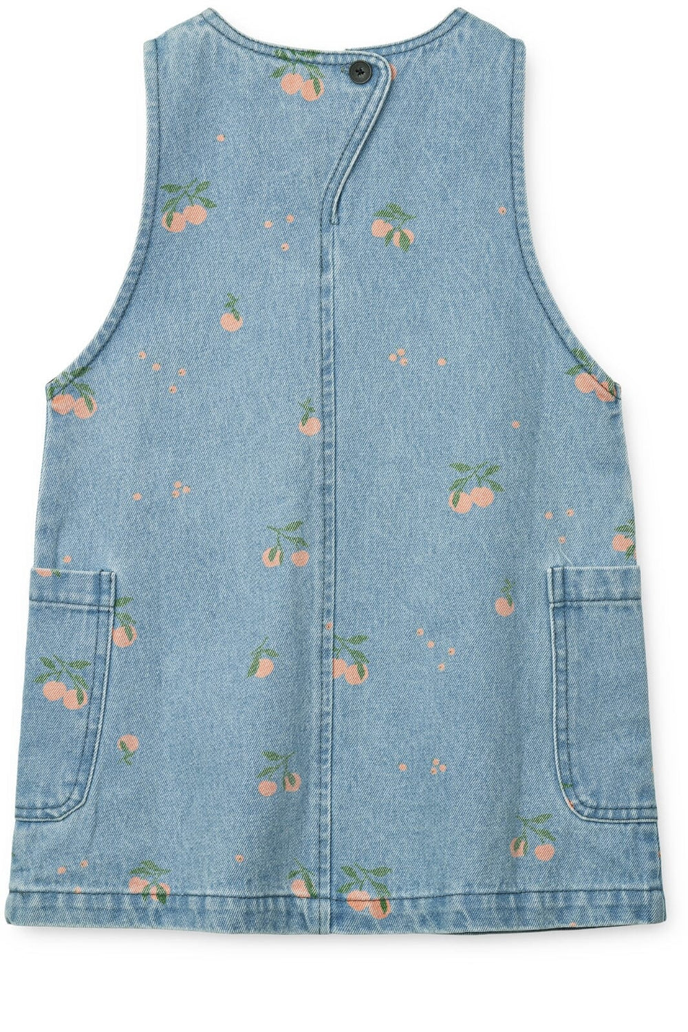 Liewood - Angelica Printed Denim Dress - Peach / Light blue denim
