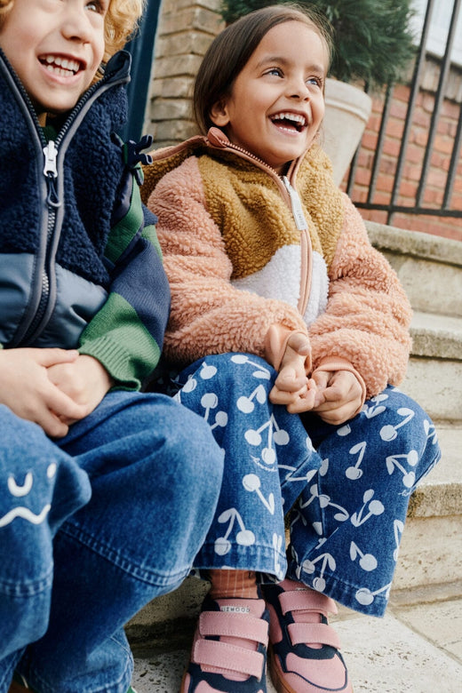 Liewood - Cesar Printed Denim Pants LW19921 - Cherry blossom / Medium blue denim