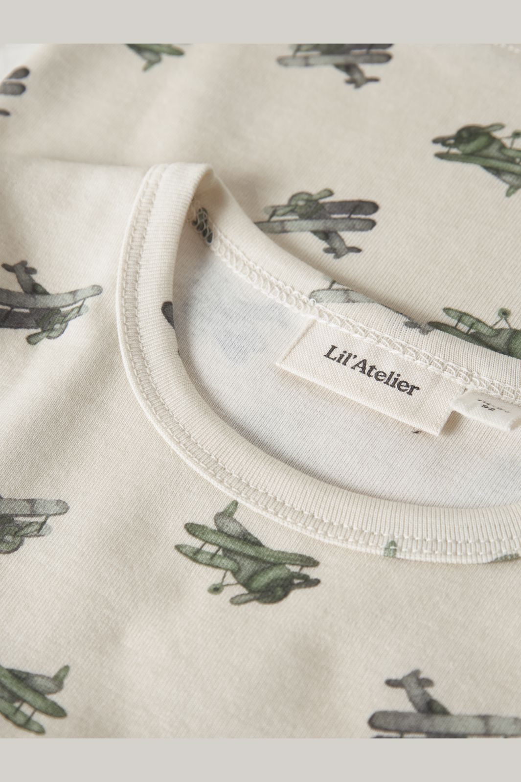 Lil' Atelier - Nmmlayo Geu Ls Slim Top Lil - 4967053 Coconut Milk Airplane