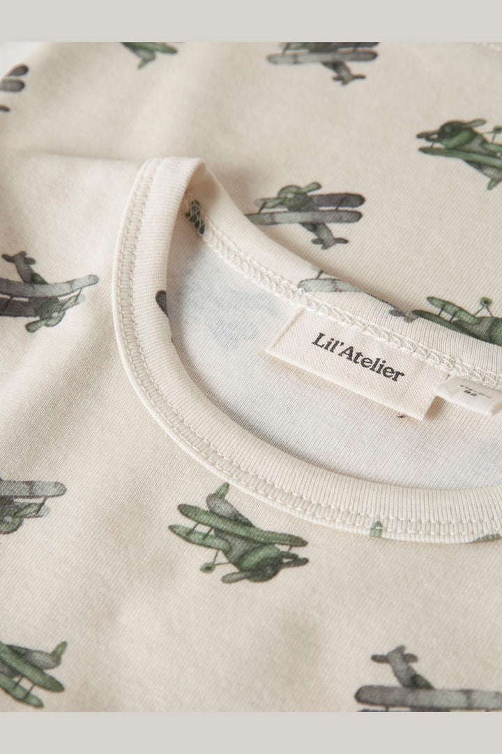 Lil' Atelier - Nmmlayo Geu Ls Slim Top Lil - 4967053 Coconut Milk Airplane