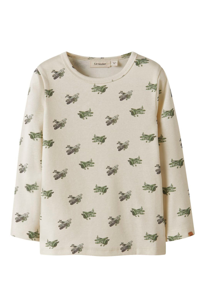 Lil' Atelier - Nmmlayo Geu Ls Slim Top Lil - 4967053 Coconut Milk Airplane