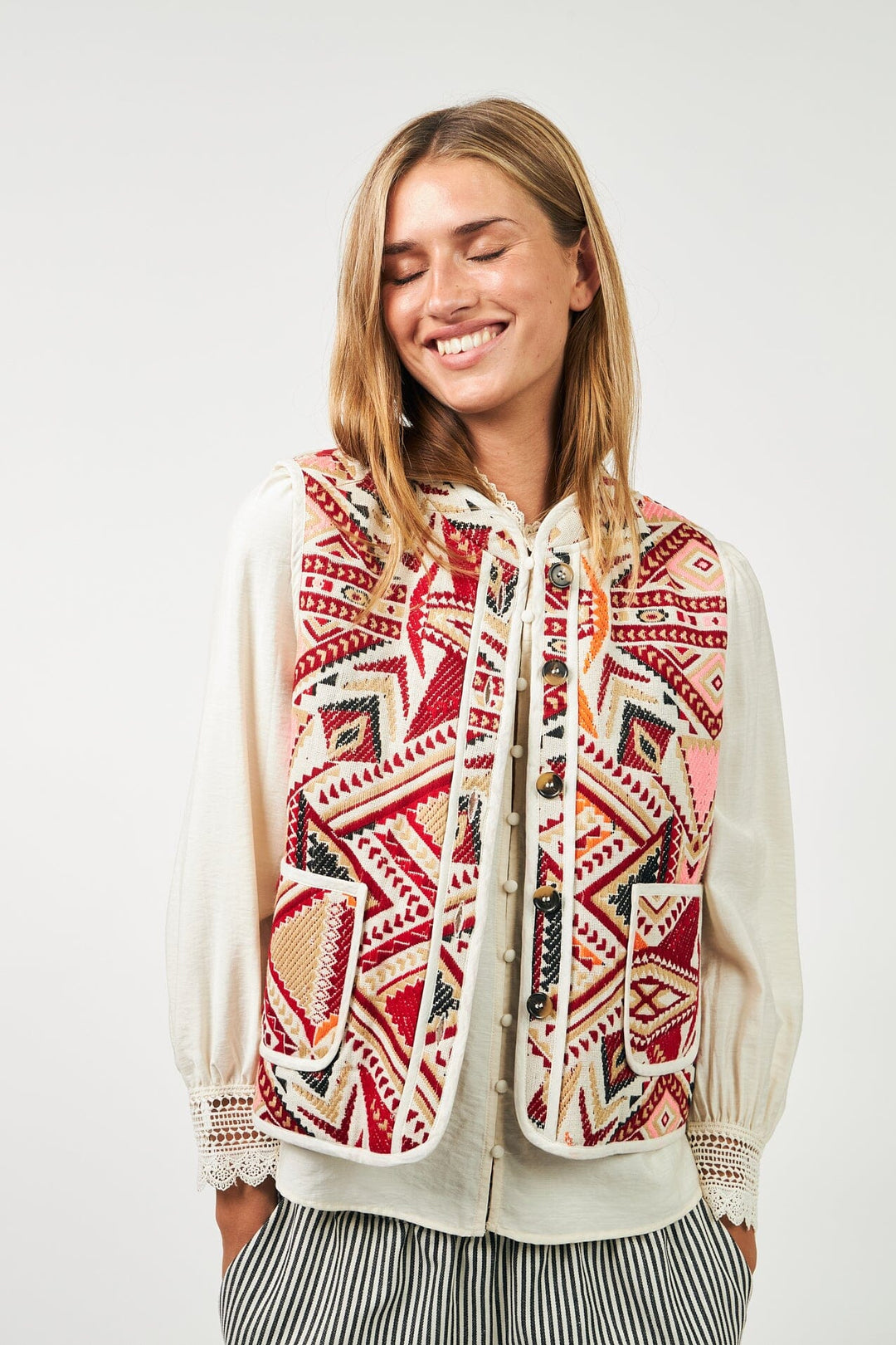 Lollys Laundry - Cairoll Vest Sl25530-1026 - 30 30 Red Veste 