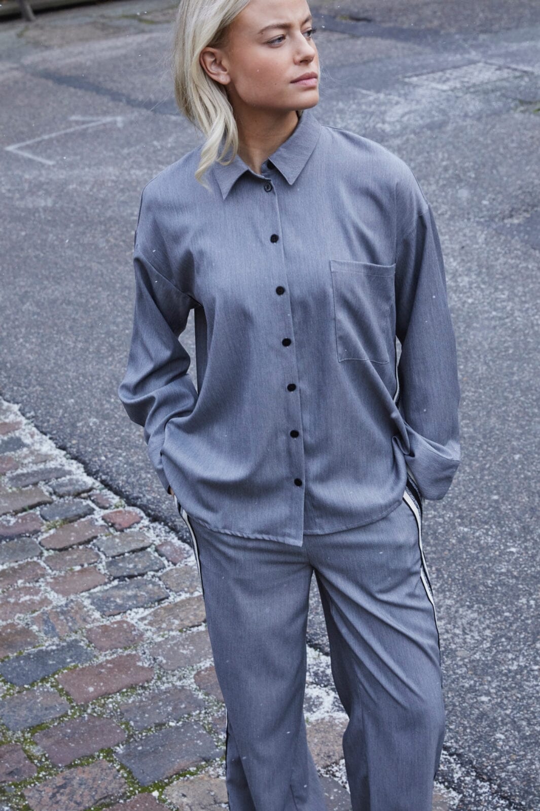 Love & Divine - Love1024-36 18201 - 830 - Grey Mel/Stripe Bukser 