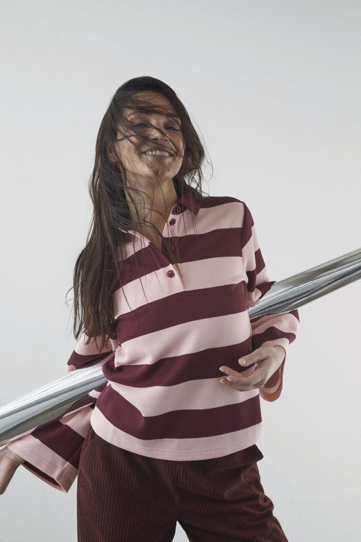 Love & Divine - Love1361 18877 - 803 - Baby Pink/D. Bordeaux Strikbluser 