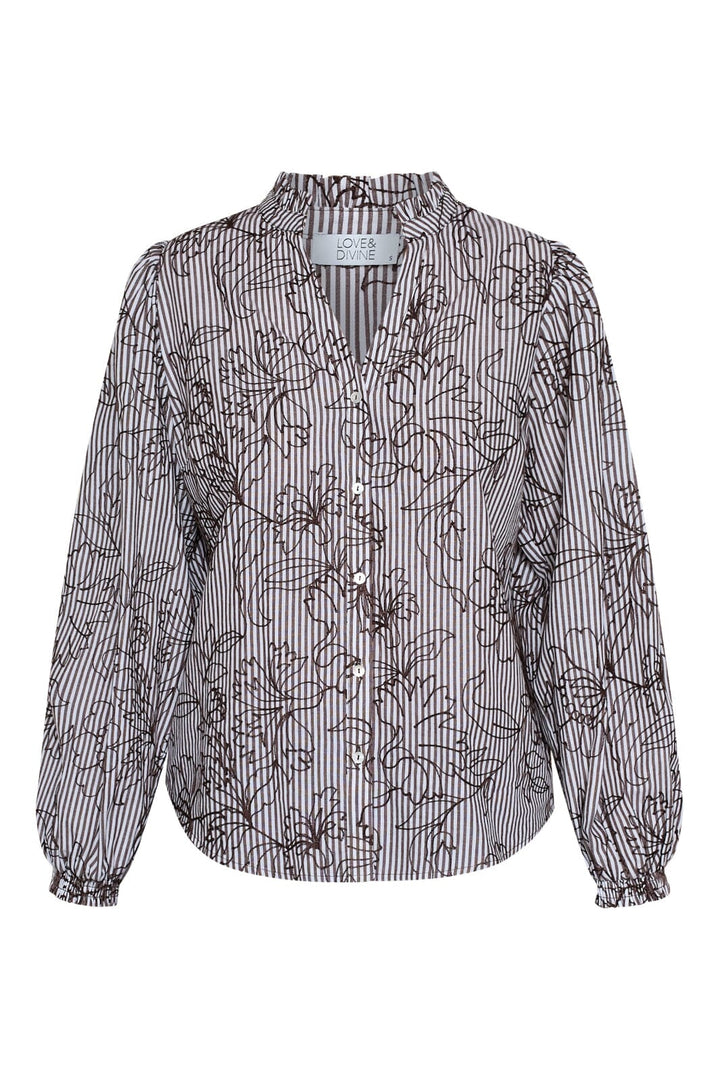 Love & Divine - Love1507 19654 - 833 - Brown Stripe Skjorter 