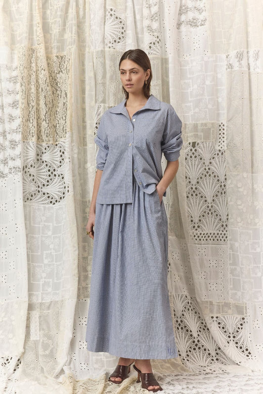 Love & Divine - Love1523 19771 - 402 - Blue Check Skjorter 