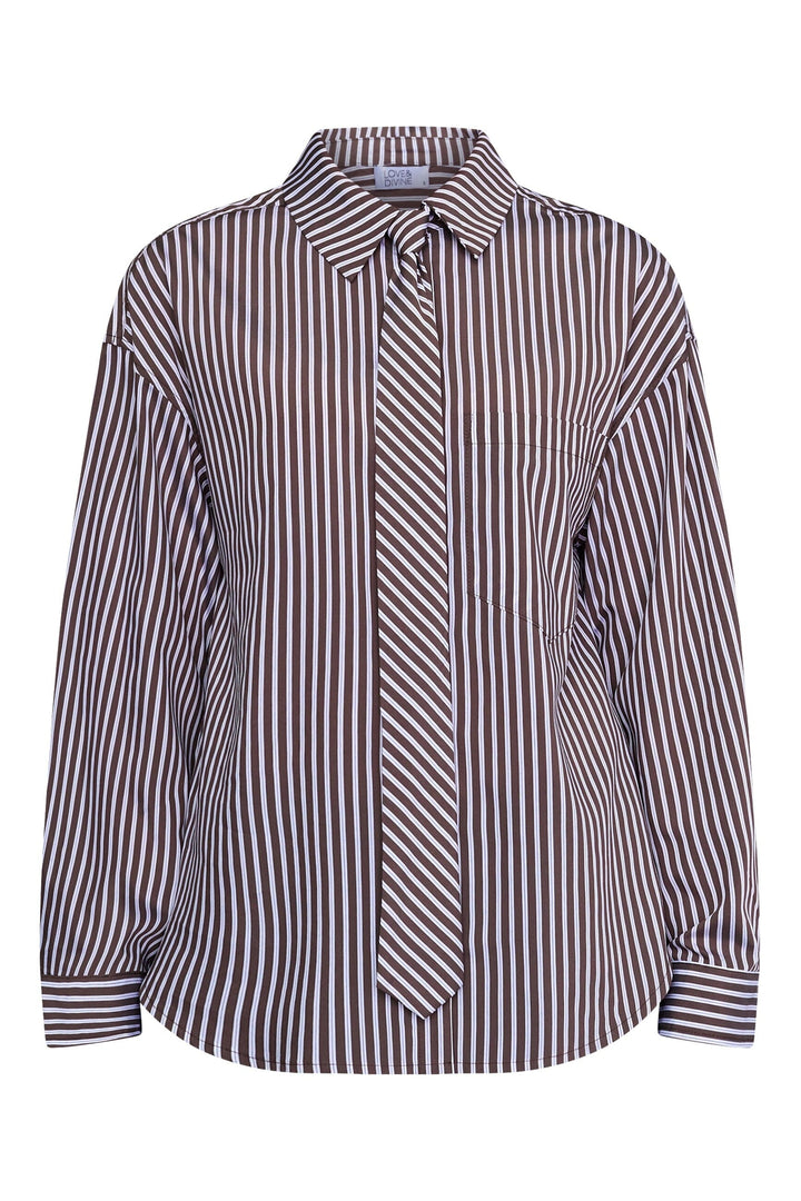 Love & Divine - Love1663 20427 - 832 - Brown Stripe Skjorter 